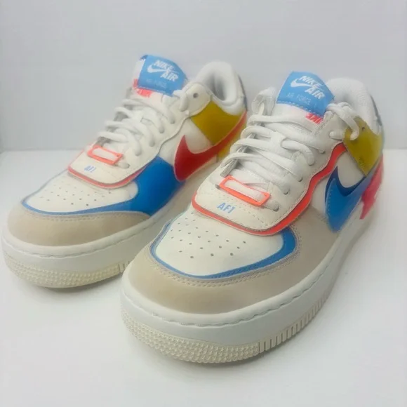 Nike Women's Blue and Orange Sneakers - Picture 4 of 7